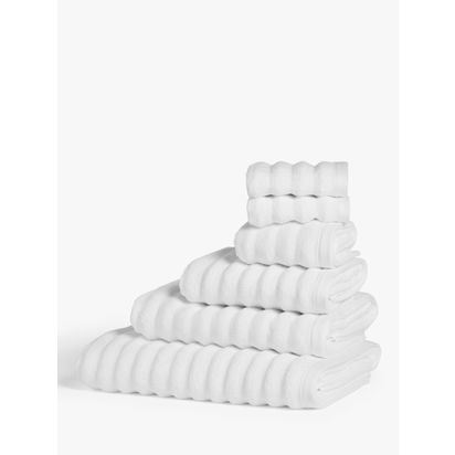 John Lewis Luxury Spa Towels containing TENCEL™ Modal White | H30 x W30cm