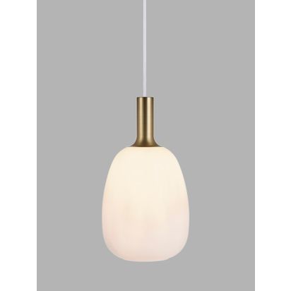 Nordlux Alton 23 Pendant Ceiling Light White/Brass | H43 x Dia.23cm