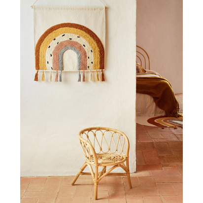 Tadea wall hanging, 100% cotton with a multicolour rainbow design, 60 x 52 cm