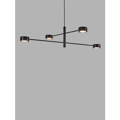 Nordlux Cylde 4 Arm Ceiling Light, Black Black | H22.25 x W8.5 x L89.6cm