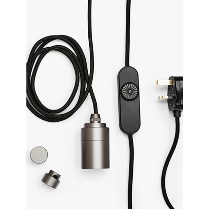 Tala Graphite Plug-in Portable Pendant Light, Grey Graphite | H7.9 x Dia.4cm