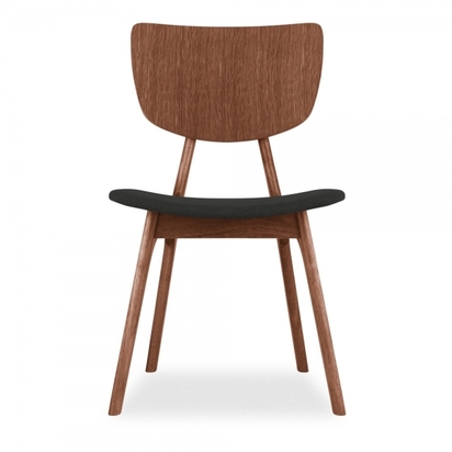 Poppy Dining Chair, Dark Grey & Walnut Seat Colour: Dark Grey Seat