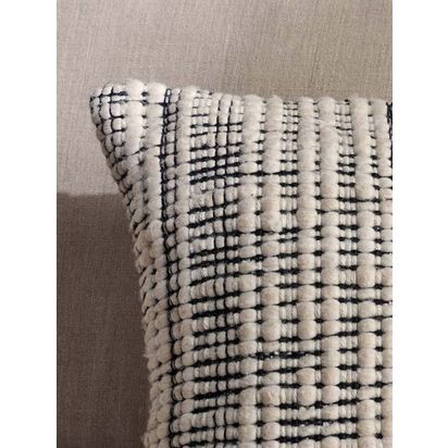 nkuku Mika Recycled Square Cushion Cover, Natural / Black Natural / Black | 50 x 50cm