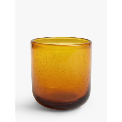 John Lewis Bubble Glass Tumbler, 264ml Amber | H8.9 x Dia.8cm