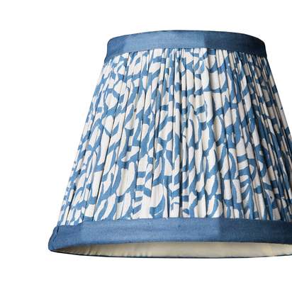 18cm Straight Empire Pendant shade in Turkish blue fish scales with blue tape