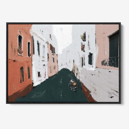 The River City Framed Canvas 70 x 100 cm Natural
