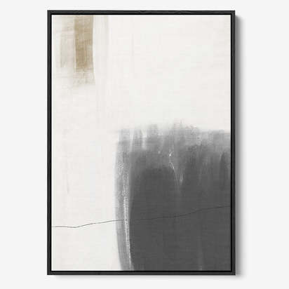 Neutral Brushed Framed Canvas 90 x 120 cm Natural