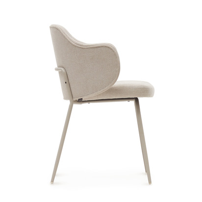 Yunia chair in beige with steel legs in a painted beige finish FR