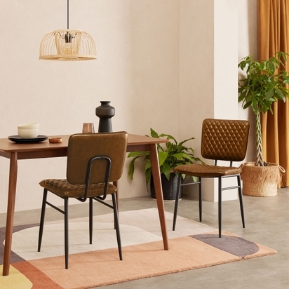 Elgin Quilted Dining Chair, Tan