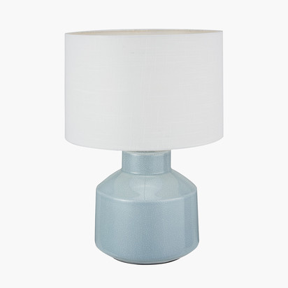 Nora Duck Egg Blue Crackle Effect Table Lamp