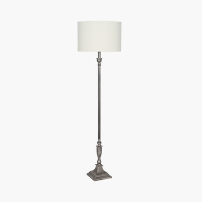 Canterbury Antique Silver Metal Floor Lamp Base