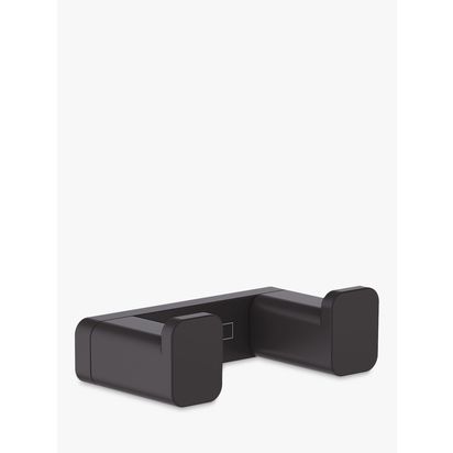 Hansgrohe AddStoris Wall-Mounted Double Towel Hook Matt Black | H2.1 x W6.6 x D3.6cm