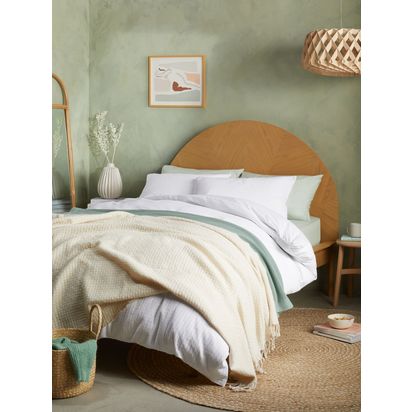 John Lewis Diamond Flower Seersucker Duvet Cover Set White | King set