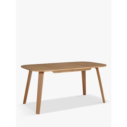 John Lewis Anton 6-8 Seater Extending Dining Table, Oak Oak | H75 x W90 x L160-220cm