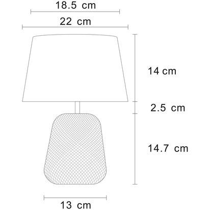 John Lewis Iona Small Table Lamp Grey | H30 x Dia.22cm