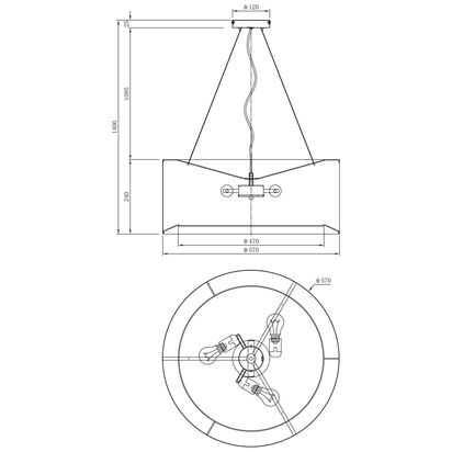John Lewis Mia Ceiling Light, Walnut Walnut | H140 x W57 x D57cm