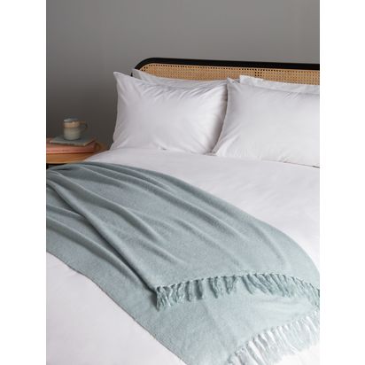 John Lewis Charlotte Bouclé Throw Duck Egg | L200 x W150cm