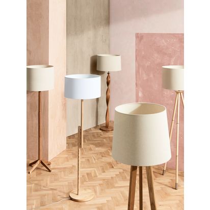 John Lewis Dara Floor Lamp, FSC-Certified (Oak) Oak | H153 x Dia.43.4cm