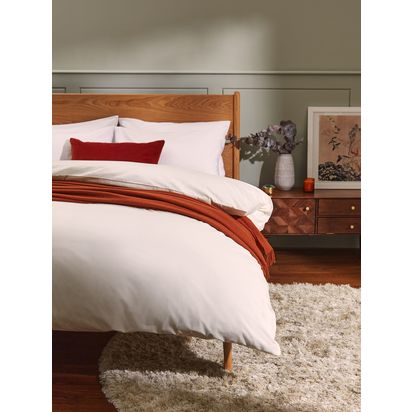 John Lewis Crisp & Fresh Egyptian Cotton Percale 200 Thread Count Bedding Cream | W220.00cm * D260.00cm