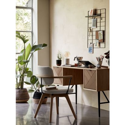 John Lewis Soren Office Chair, Ivory/Natural Ivory/Natural | H80 x W63 x D51cm