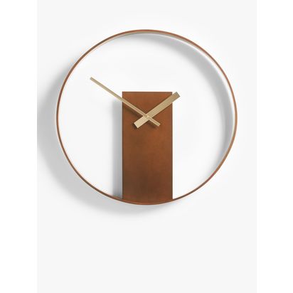 John Lewis Mid Century Wood Wall Clock, 60cm, Natural Natural | D5 x Dia.60cm