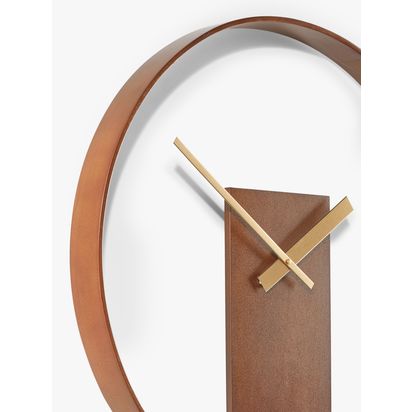 John Lewis Mid Century Wood Wall Clock, 60cm, Natural Natural | D5 x Dia.60cm