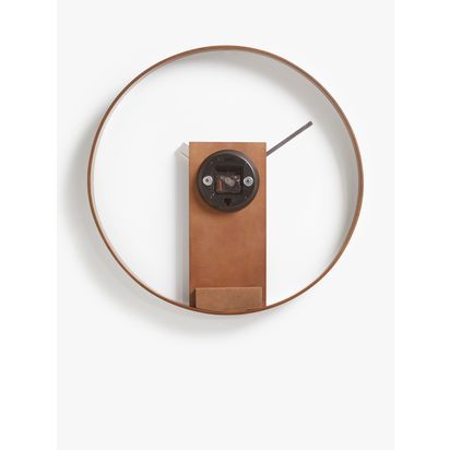 John Lewis Mid Century Wood Wall Clock, 60cm, Natural Natural | D5 x Dia.60cm