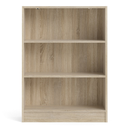 Skye Low Wide Bookcase (2 Shelves) in Oak