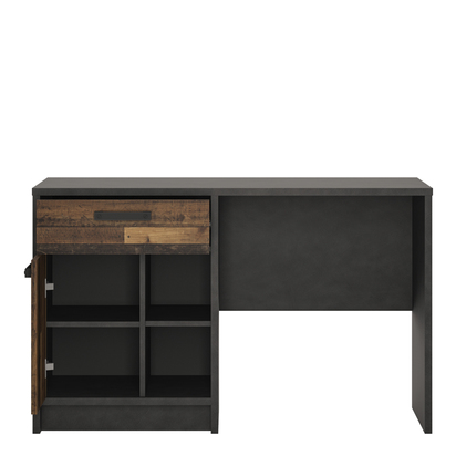 Kendal 2 Desk with 1 Door and 1 Drawer in Walnut and Dark Matera Grey