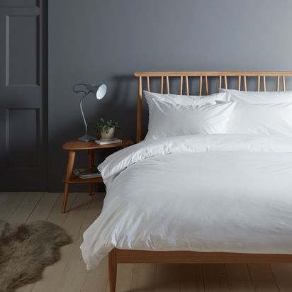 John Lewis Crisp & Fresh Egyptian Cotton Percale 200 Thread Count Bedding White | W220.00cm * D260.00cm
