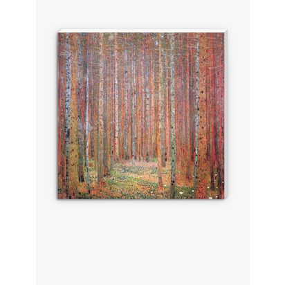 Gustav Klimt 'Tannenwald I' Canvas Print, Orange Orange | H90 x W90 x D4.5cm, H110 x W110 x D4.5cm