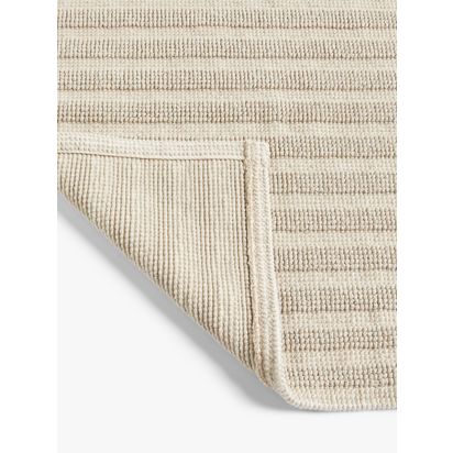 John Lewis Linen Blend Stripe Bath Mat, Natural Natural | L50 x W80cm