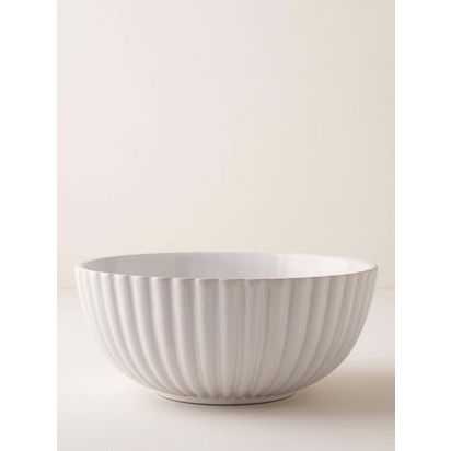 Truly Stoneware Fluted Serve Bowl, 26cm, Pale Grey