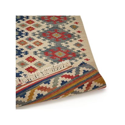 John Lewis Fusion Souk Kelim Rug Blue | L300 x W200 x D0.8cm