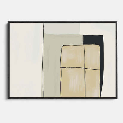 Untitled VI Framed Canvas 90 x 120 cm Black
