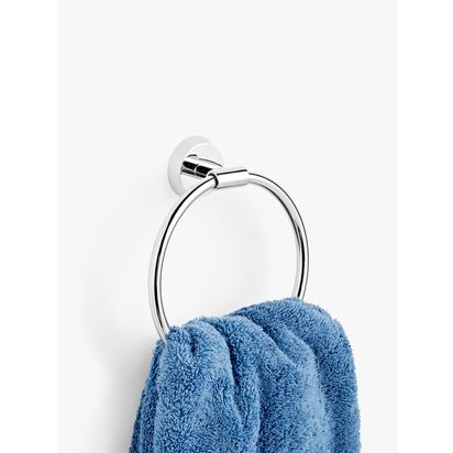 John Lewis Elegance Towel Ring, Silver Silver | H18 x W15.7 x D5.5cm