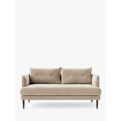 Swoon Kalmar Medium 2 Seater Sofa, Dark Leg Easy Velvet Taupe | H75 x W146 x D87cm