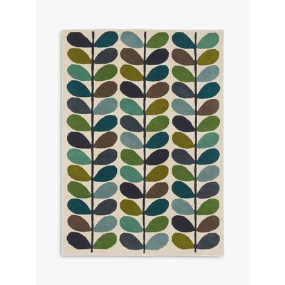 Orla Kiely Linear Stem Wool Rug Kingfisher | L230 x W160cm
