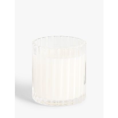 John Lewis Coastal Breeze Scented Candle, 200g Clear | H9 x W8.3 x D8.3cm