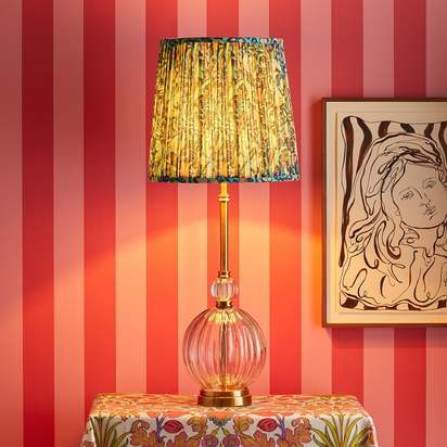 Zsa Zsa table lamp in clear blown glass and brass