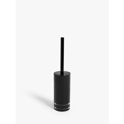 John Lewis Block Stripe Slimline Toilet Brush Black | H37 x Dia.8.3cm