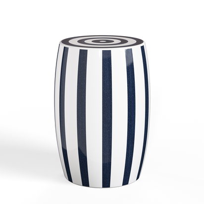 Rander Ceramic Stool - Sapphire/White White