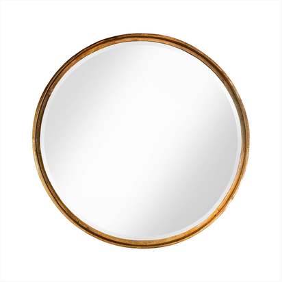 Larger Feathers mirror in antiqued gold