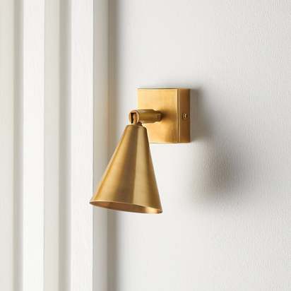 Crick single spotlight in antiqued brass