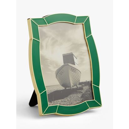 John Lewis Enamel & Metallic Edge Photo Frame, 4 x 6" (10 x 15cm), Green Green | H18 x W13.4 x D1.4cm