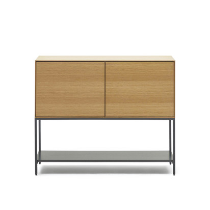 Vedrana 2 door sideboard in oak veneer with steel legs, 98 x 80 cm