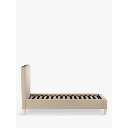 John Lewis Emily Upholstered Bed Frame, Small Double Brushed Tweed Beige | H110 x W134 x D210cm