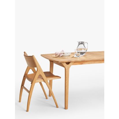 John Lewis X-Ray Leather Dining Chair Oak/Camel | H84 x W53 x D55cm