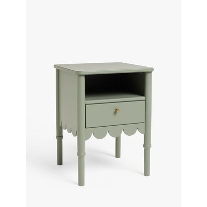 John Lewis ANYDAY Hem 1 Drawer Bedside Table Green | H59 x W44 x D44cm