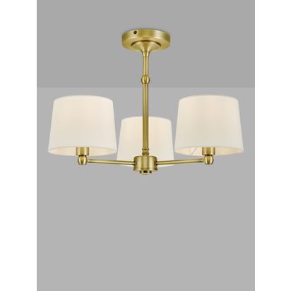 John Lewis Isabel Semi Flush Ceiling Light Antique Brass | H35 x Dia.50cm